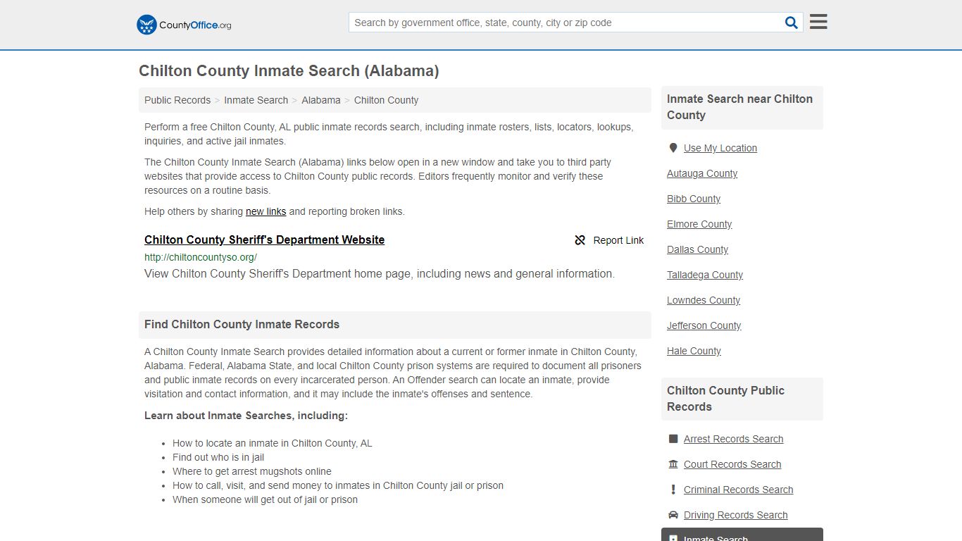 Inmate Search - Chilton County, AL (Inmate Rosters & Locators)